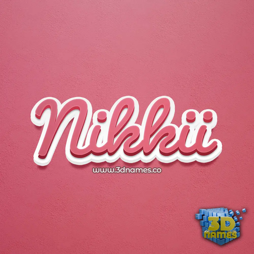 nikkii in Red Scribble style - 3D name wallpaper