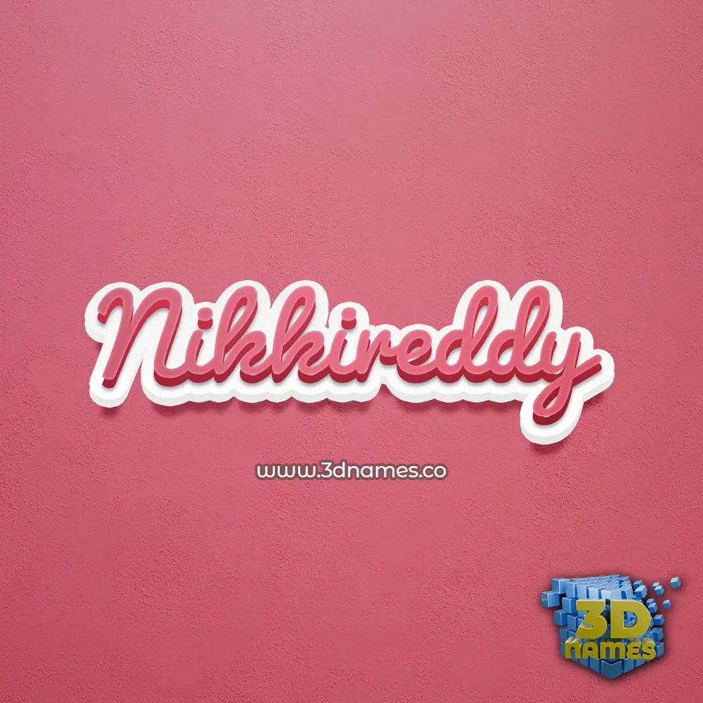 nikkireddy in Red Scribble style - 3D name wallpaper