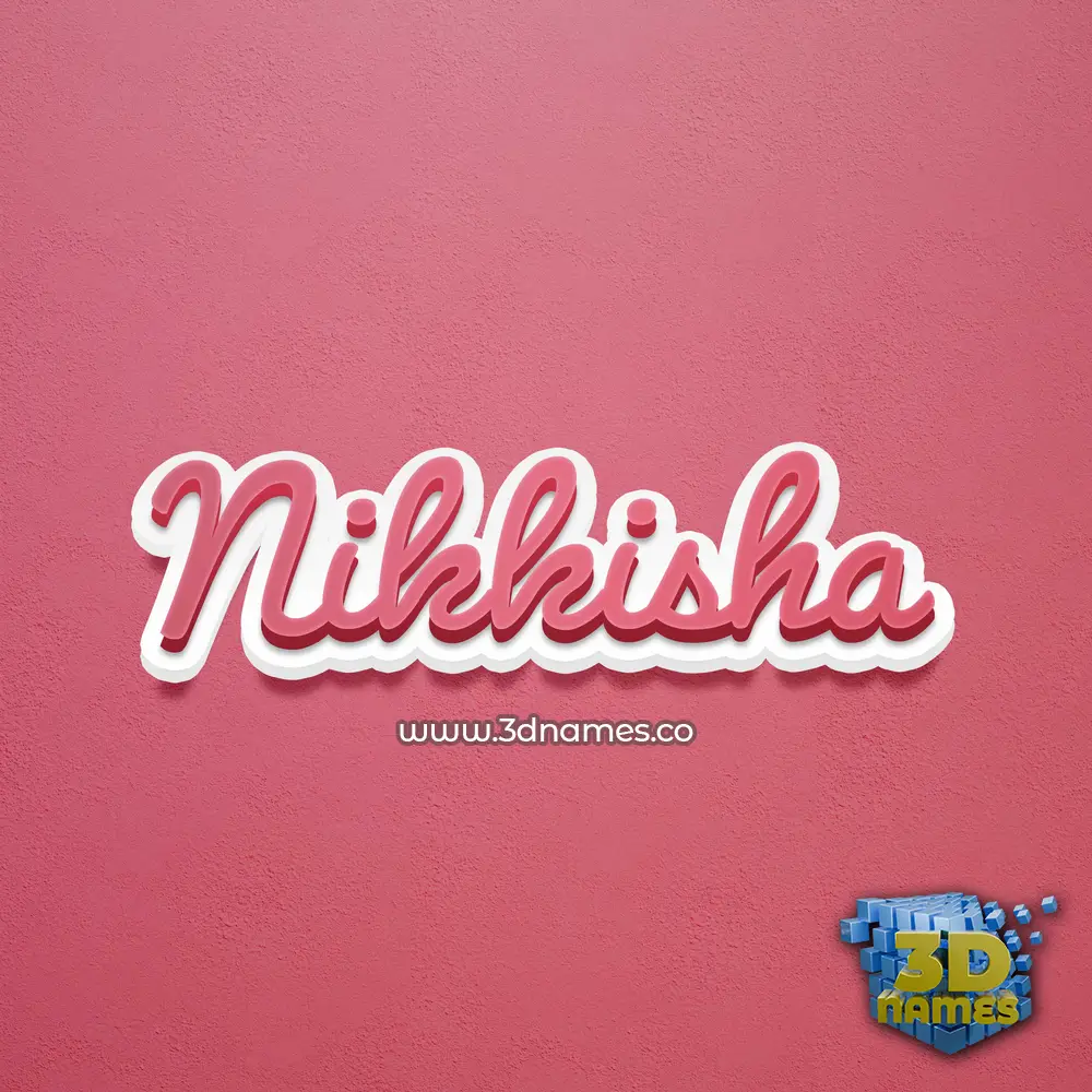nikkisha in Red Scribble style - 3D name wallpaper