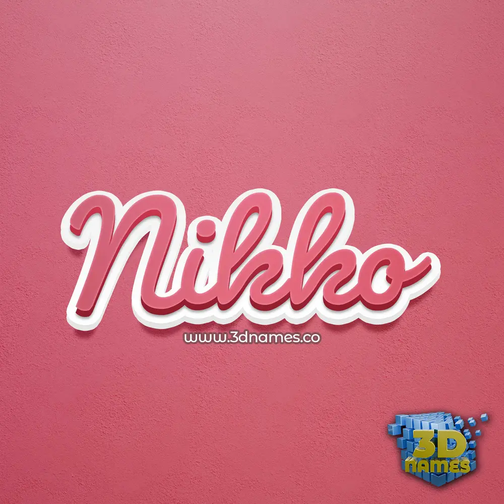 nikko in Red Scribble style - 3D name wallpaper