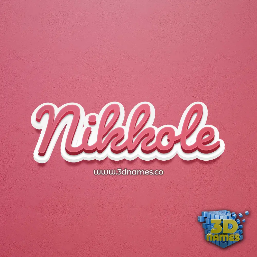 nikkole in Red Scribble style - 3D name wallpaper