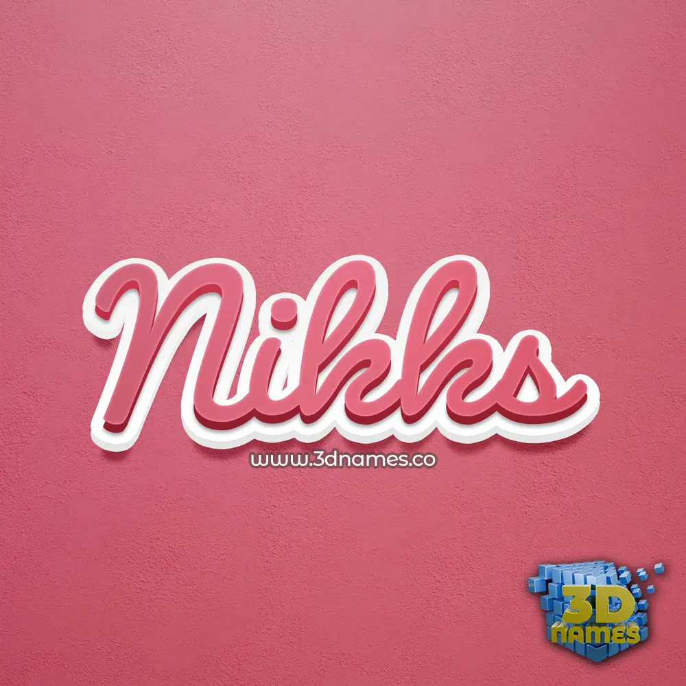 nikks in Red Scribble style - 3D name wallpaper
