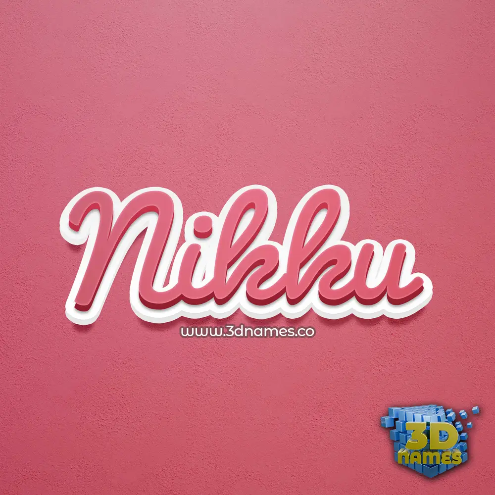 nikku in Red Scribble style - 3D name wallpaper