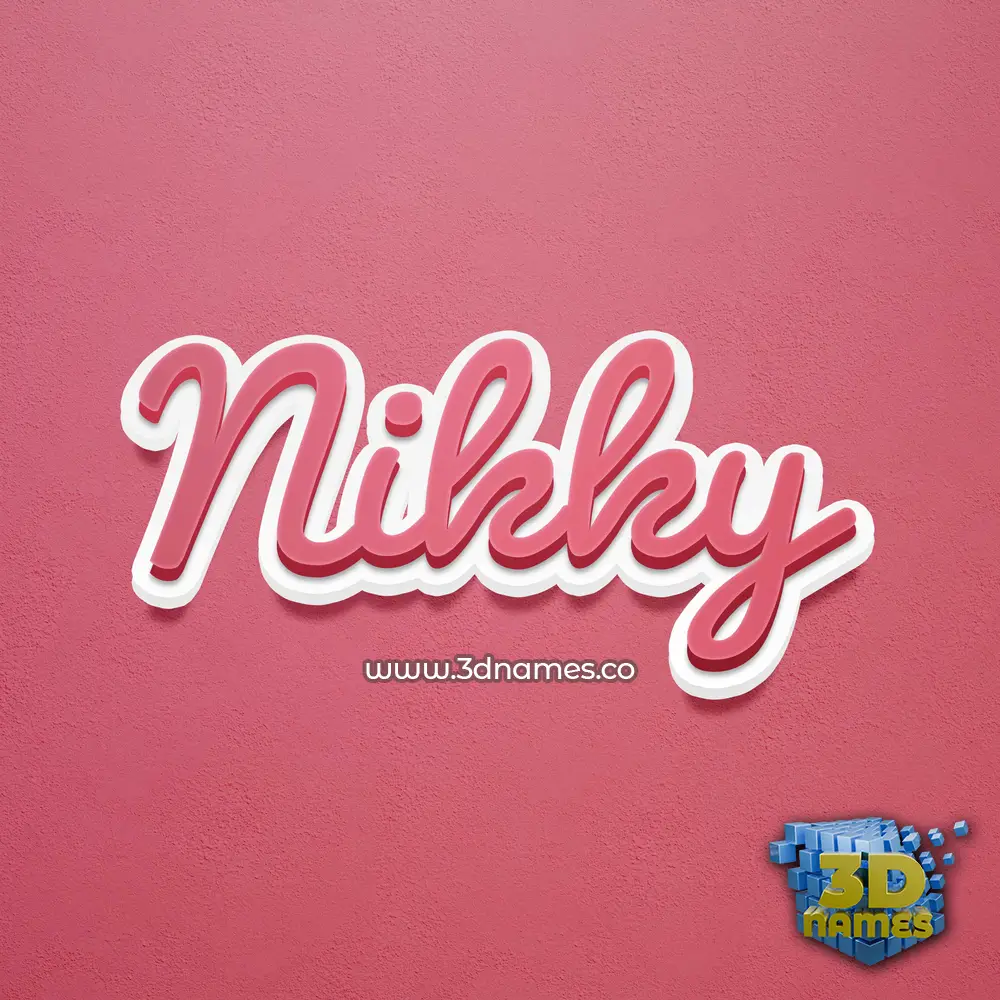 nikky in Red Scribble style - 3D name wallpaper
