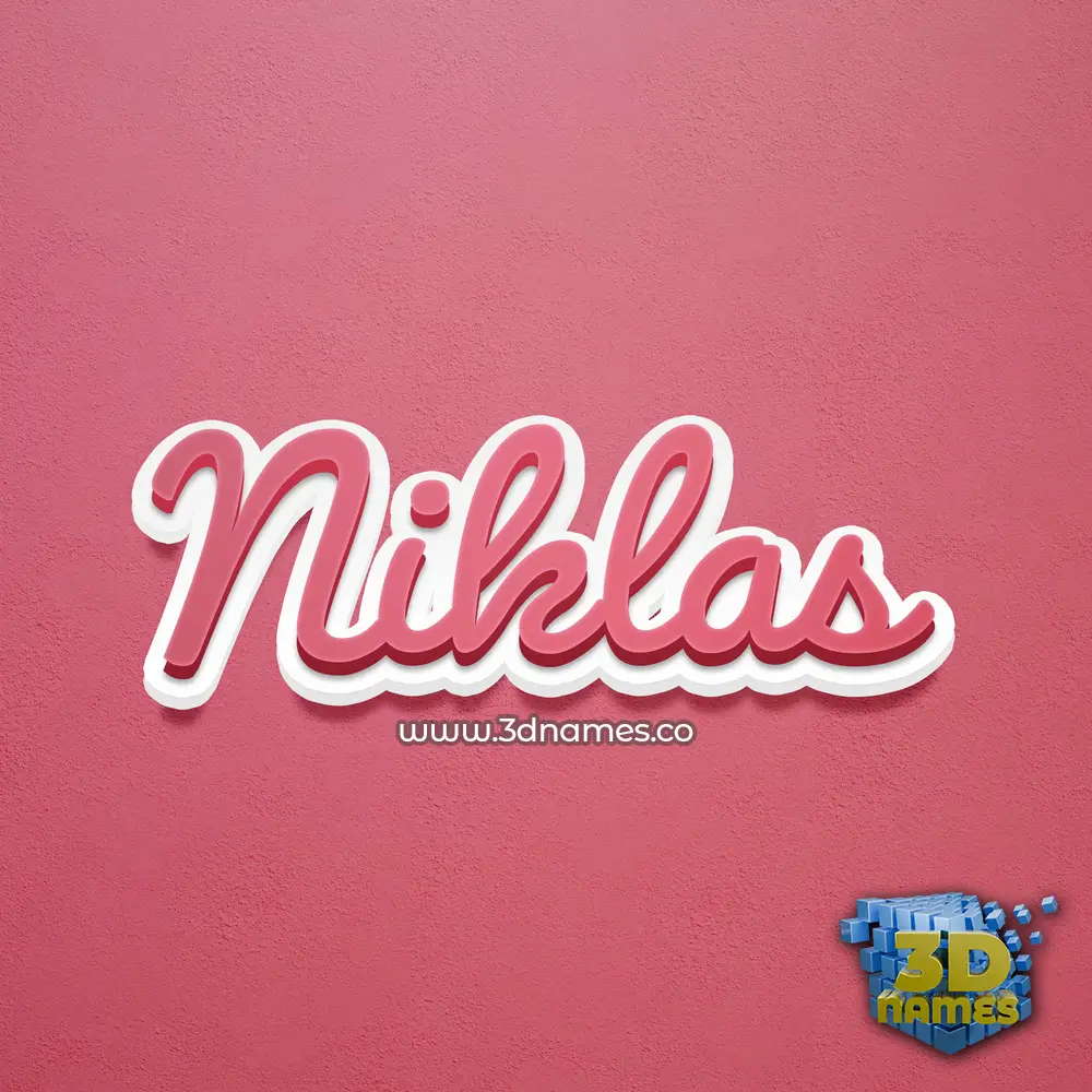 niklas in Red Scribble style - 3D name wallpaper