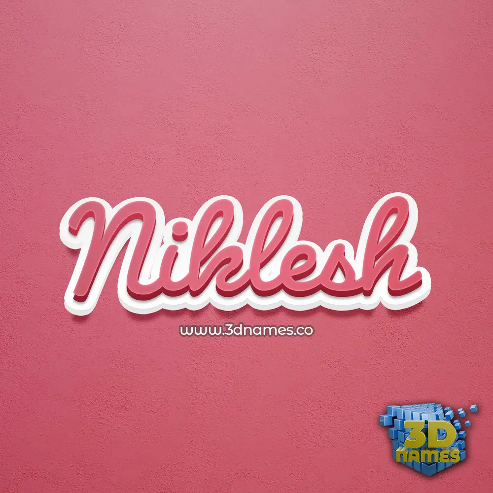 niklesh in Red Scribble style - 3D name wallpaper