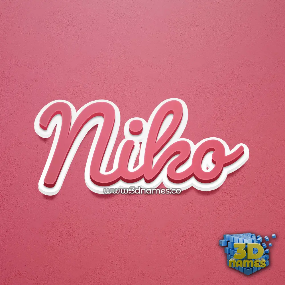 niko in Red Scribble style - 3D name wallpaper