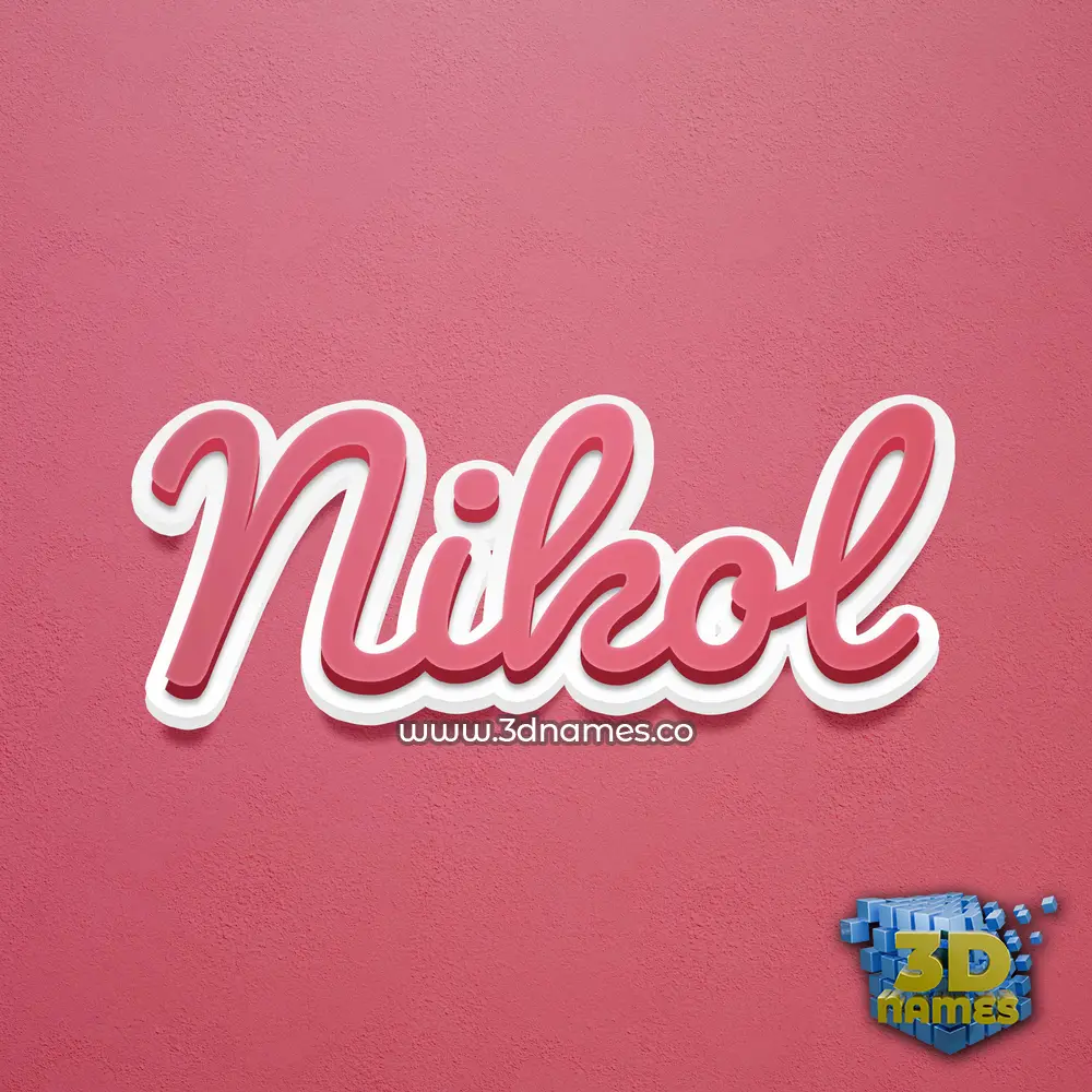 nikol in Red Scribble style - 3D name wallpaper