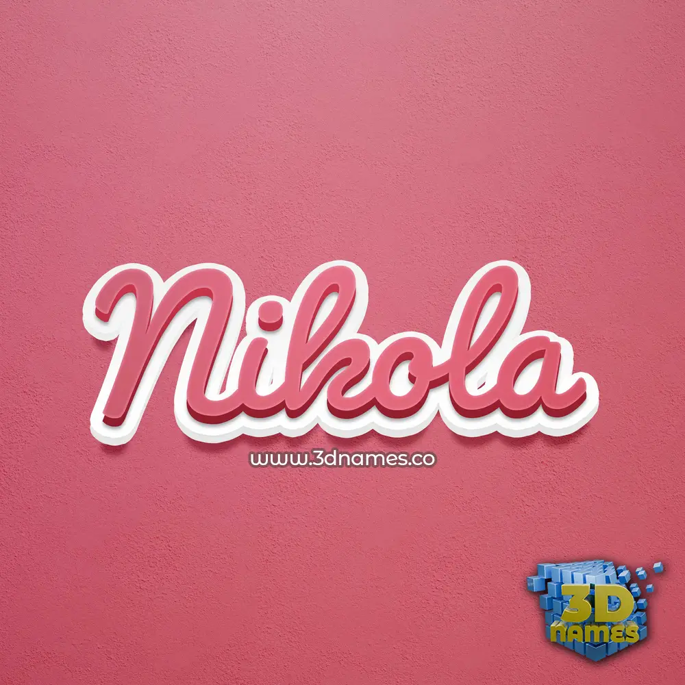 nikola in Red Scribble style - 3D name wallpaper