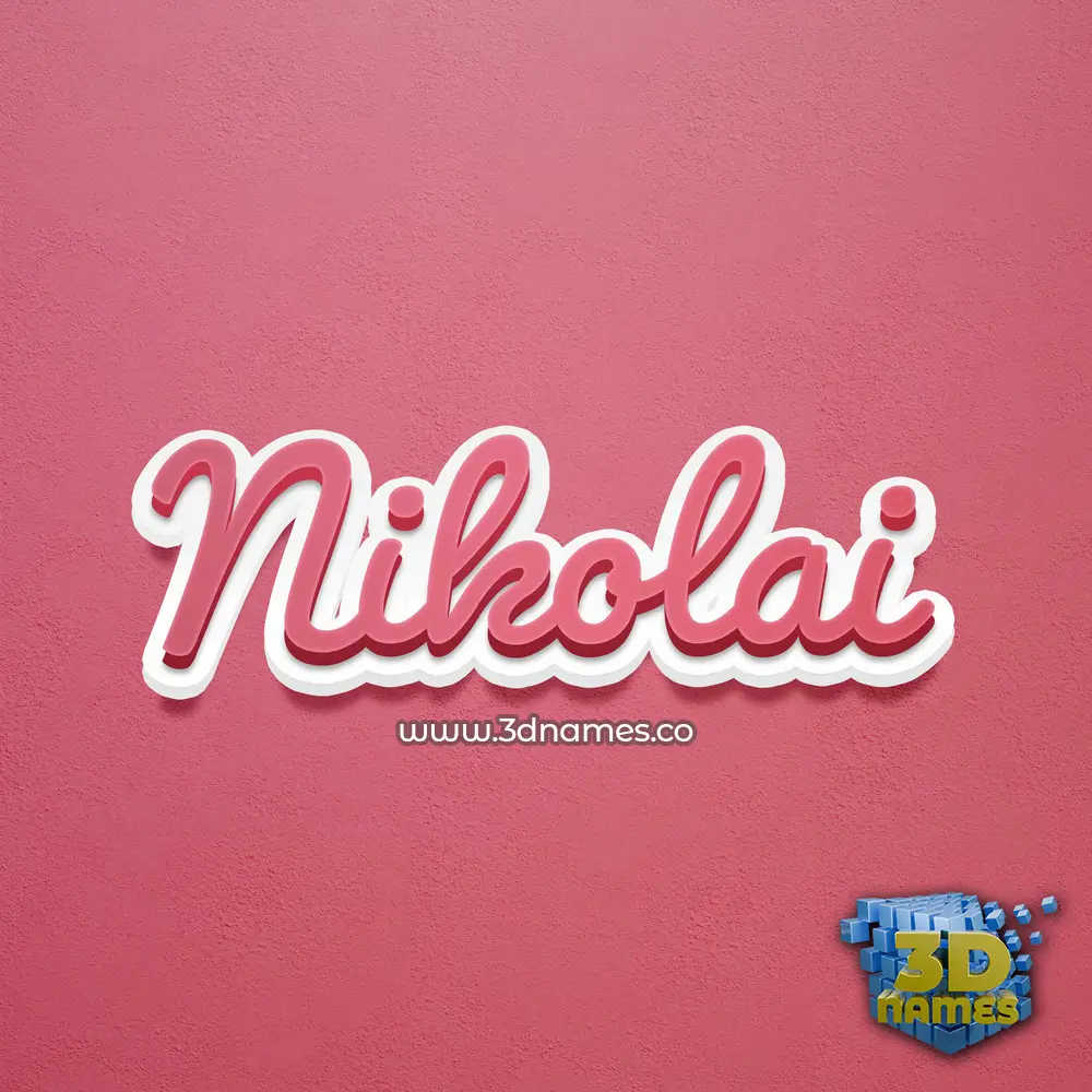 nikolai in Red Scribble style - 3D name wallpaper