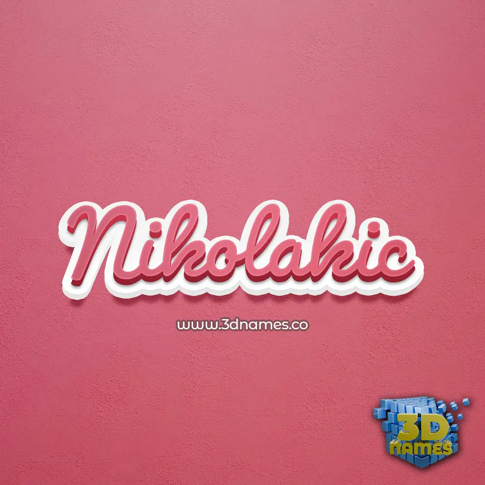 nikolakic in Red Scribble style - 3D name wallpaper