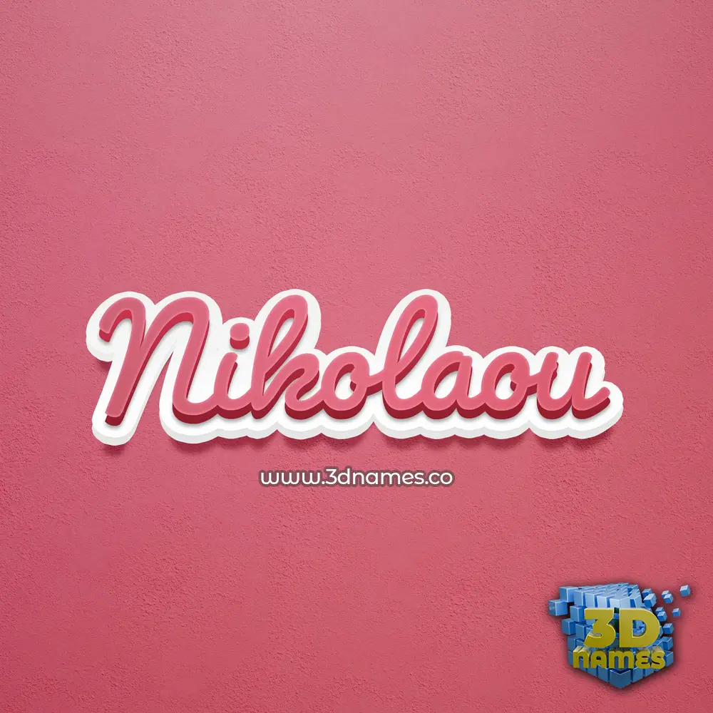 nikolaou in Red Scribble style - 3D name wallpaper