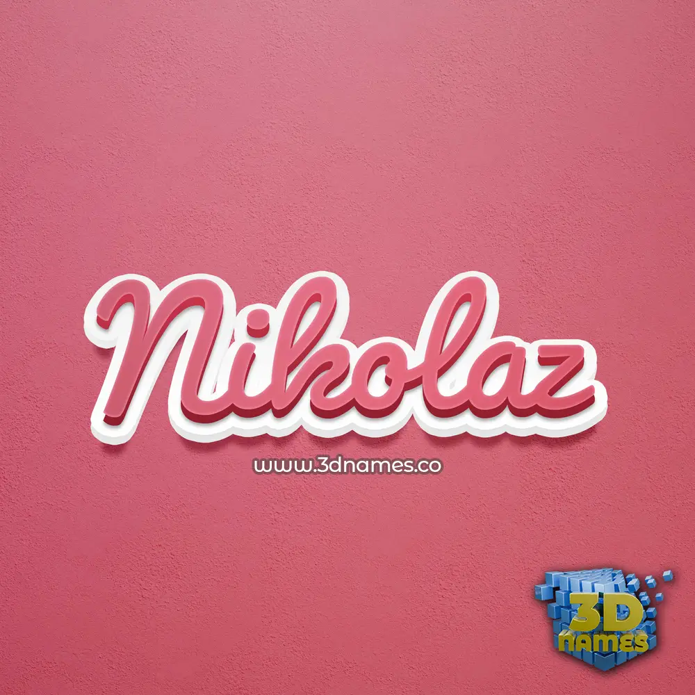 nikolaz in Red Scribble style - 3D name wallpaper