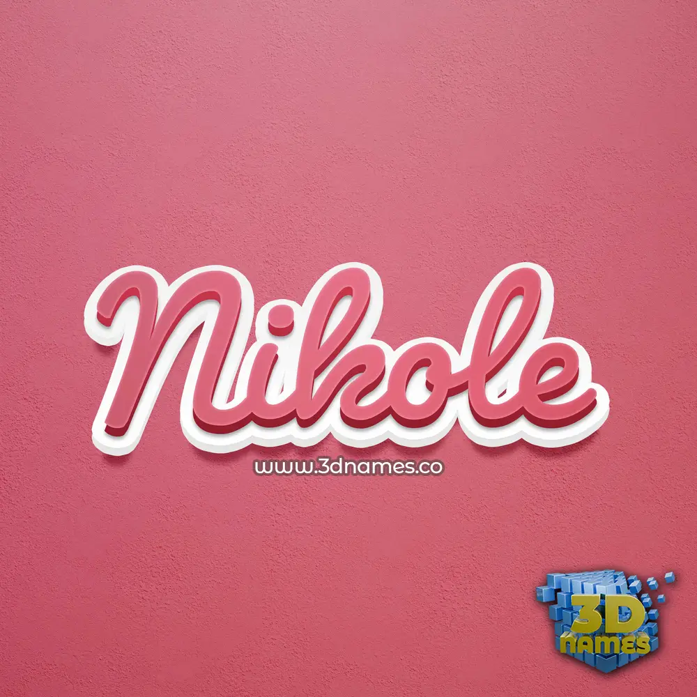 nikole in Red Scribble style - 3D name wallpaper