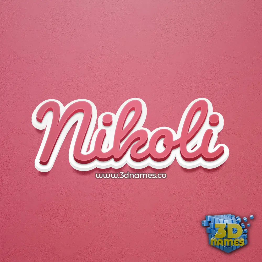 nikoli in Red Scribble style - 3D name wallpaper