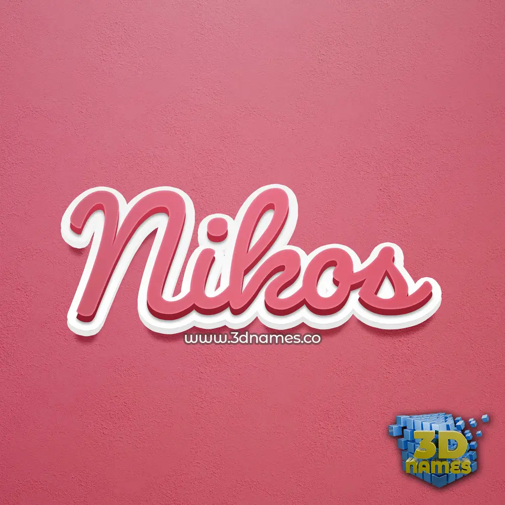 nikos in Red Scribble style - 3D name wallpaper