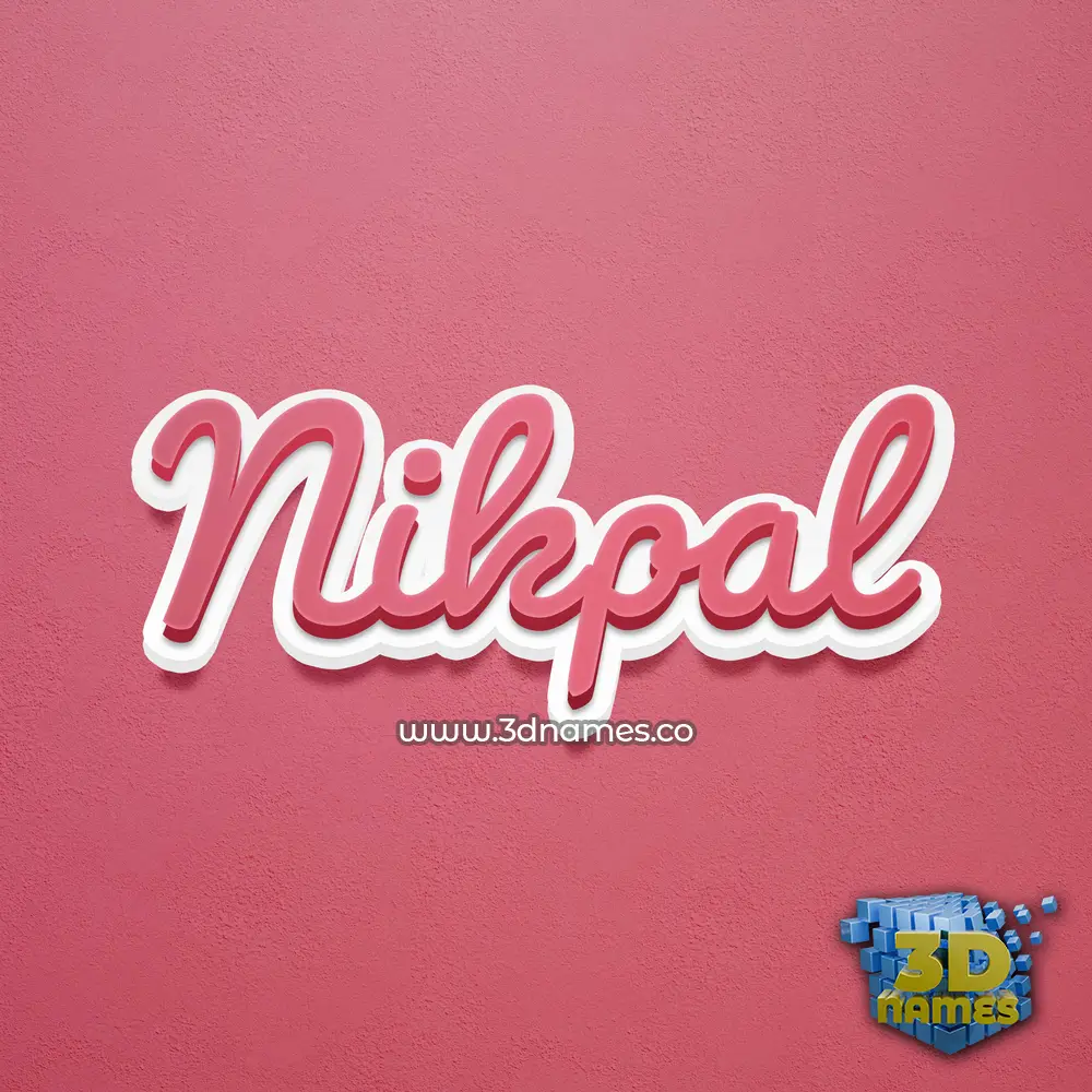 nikpal in Red Scribble style - 3D name wallpaper