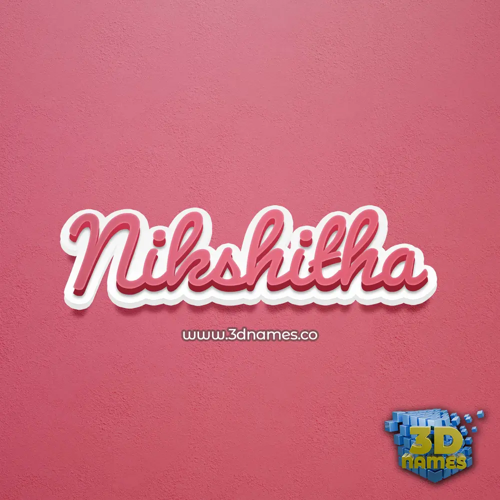 nikshitha in Red Scribble style - 3D name wallpaper