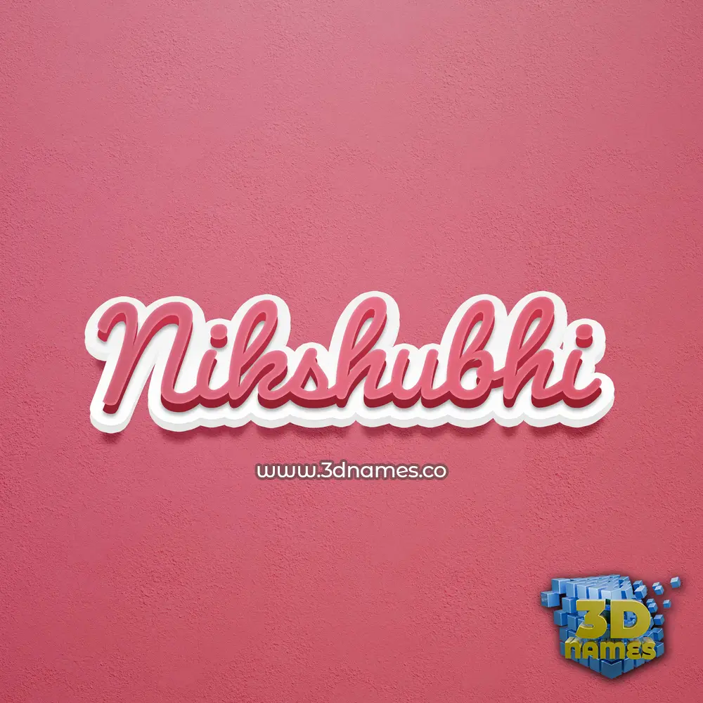 nikshubhi in Red Scribble style - 3D name wallpaper