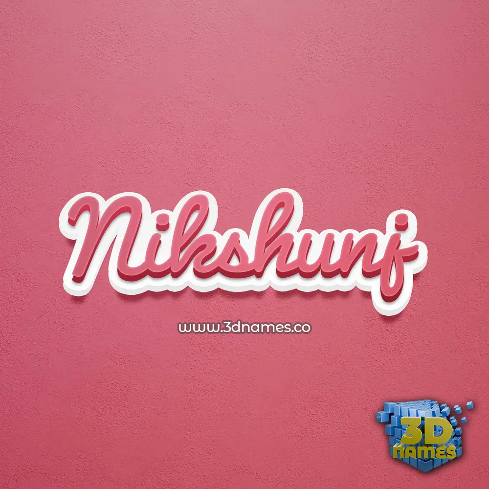 nikshunj in Red Scribble style - 3D name wallpaper