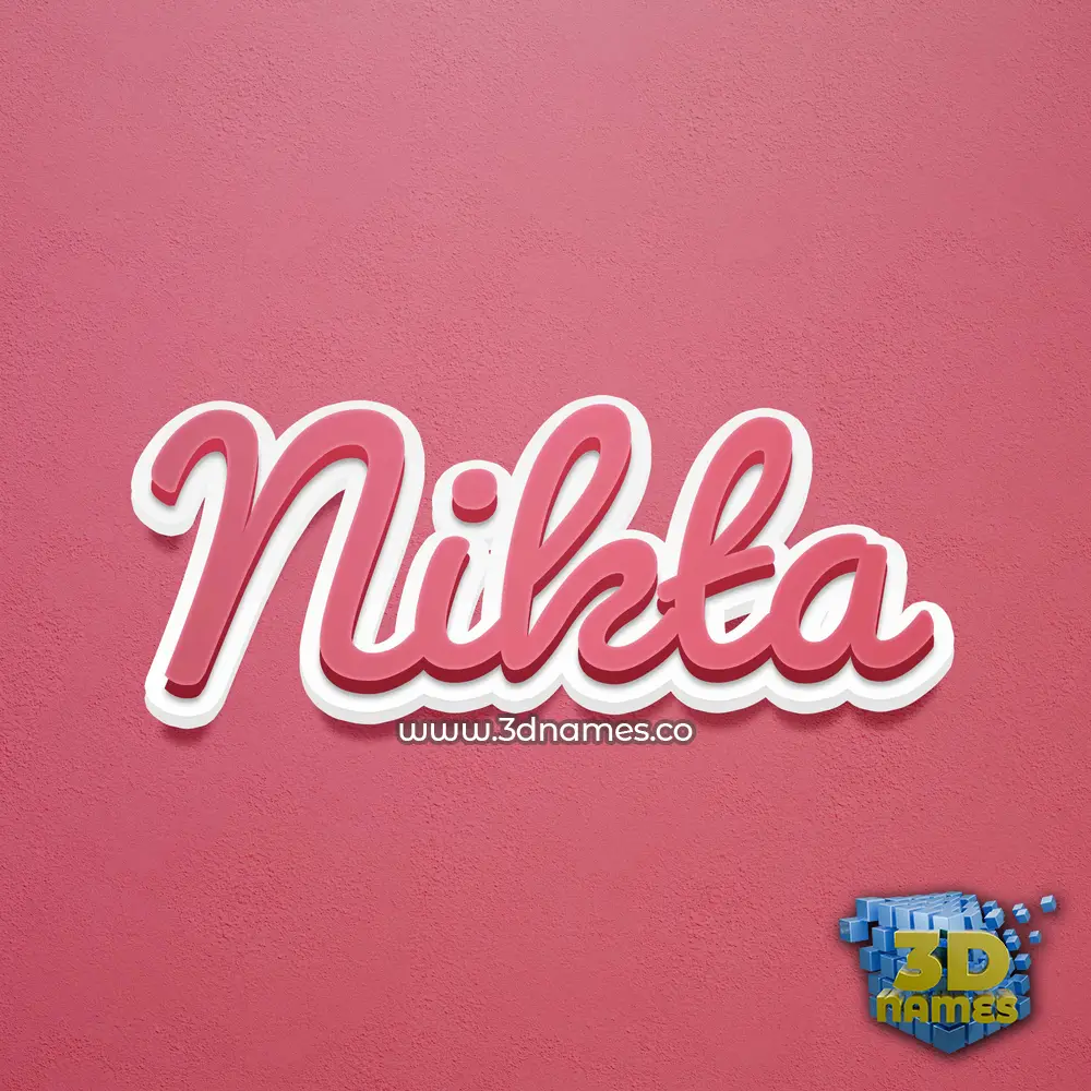nikta in Red Scribble style - 3D name wallpaper