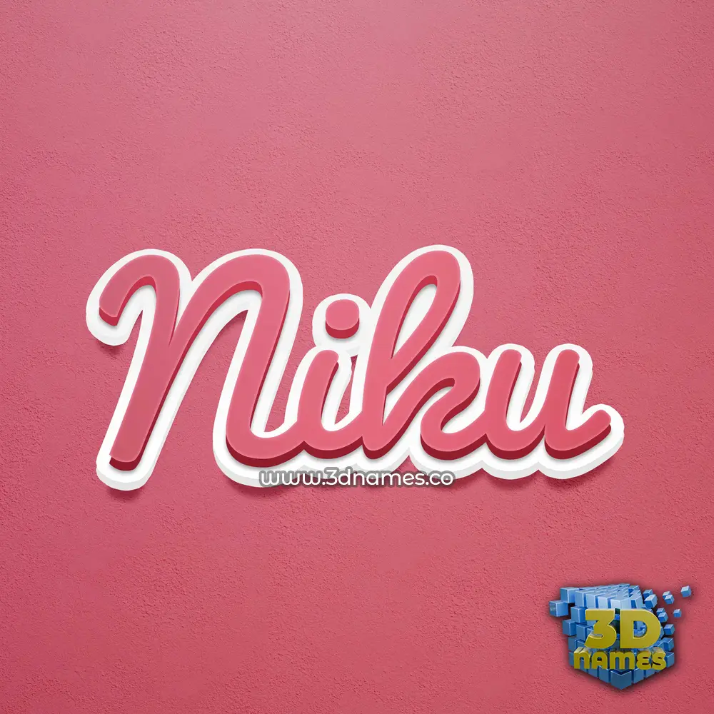 niku in Red Scribble style - 3D name wallpaper