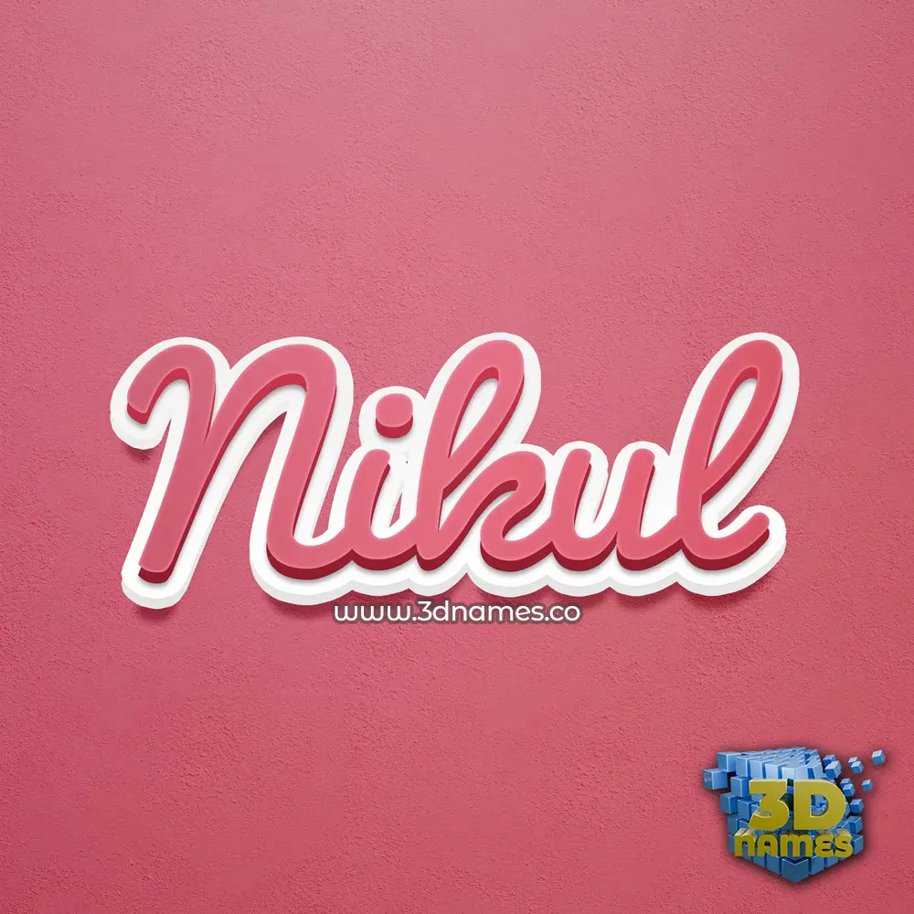 nikul in Red Scribble style - 3D name wallpaper