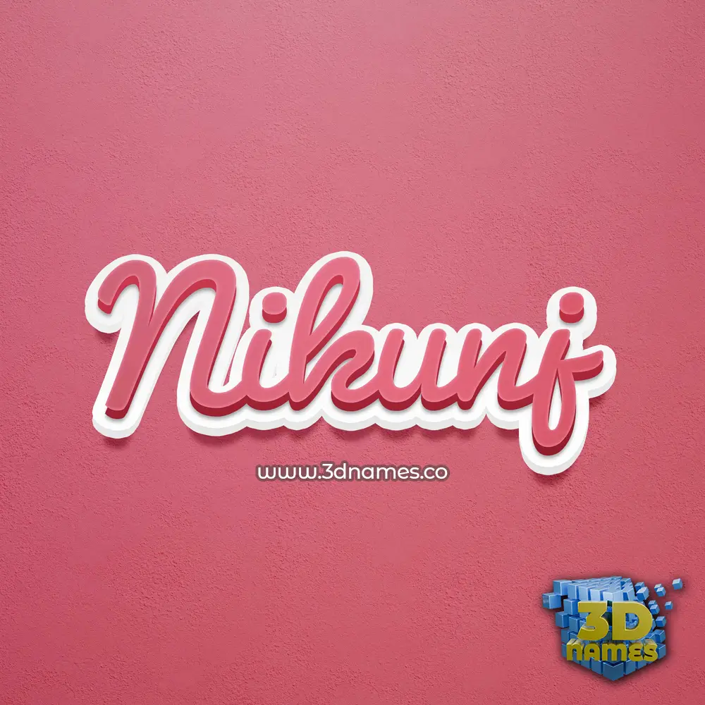 nikunj in Red Scribble style - 3D name wallpaper