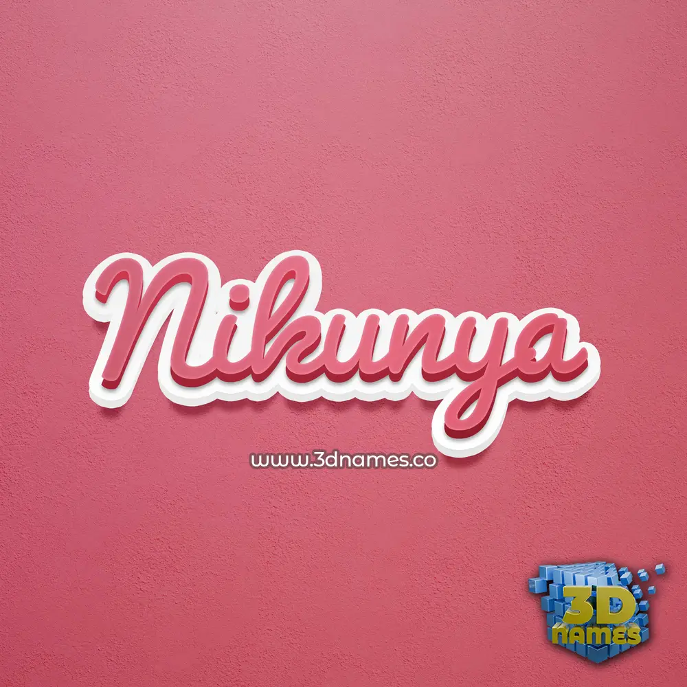 nikunya in Red Scribble style - 3D name wallpaper