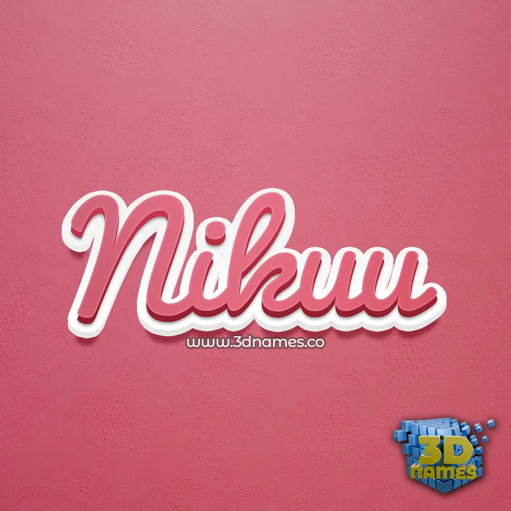 nikuu in Red Scribble style - 3D name wallpaper