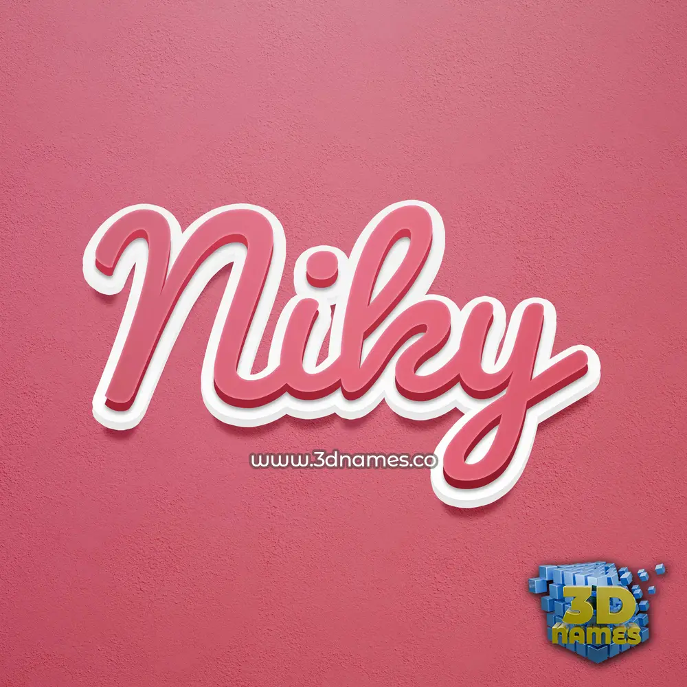 niky in Red Scribble style - 3D name wallpaper