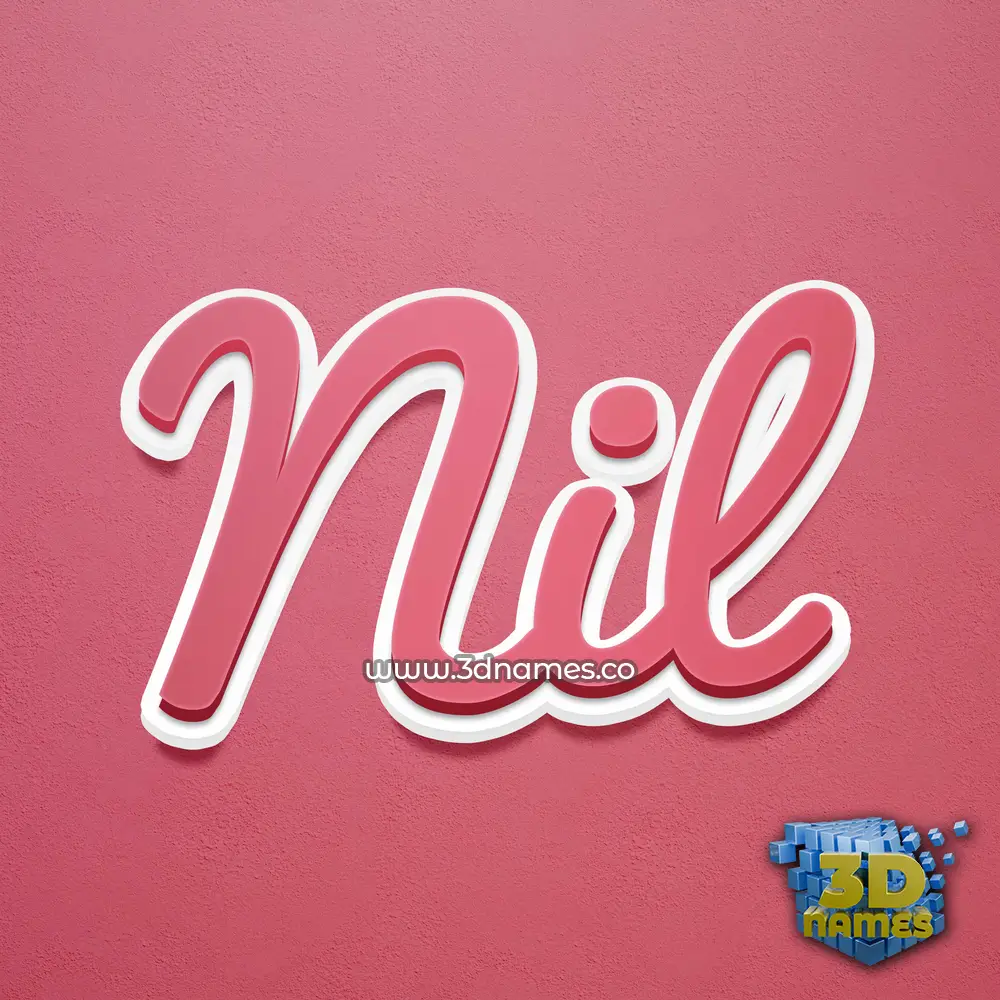 nil in Red Scribble style - 3D name wallpaper