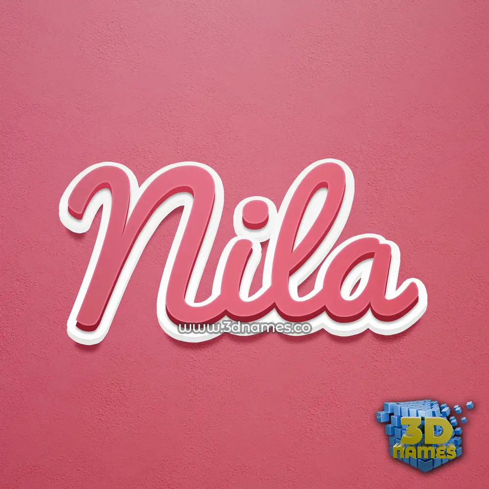 nila in Red Scribble style - 3D name wallpaper