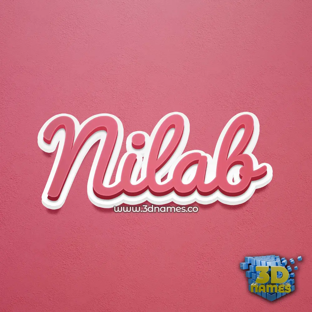 nilab in Red Scribble style - 3D name wallpaper