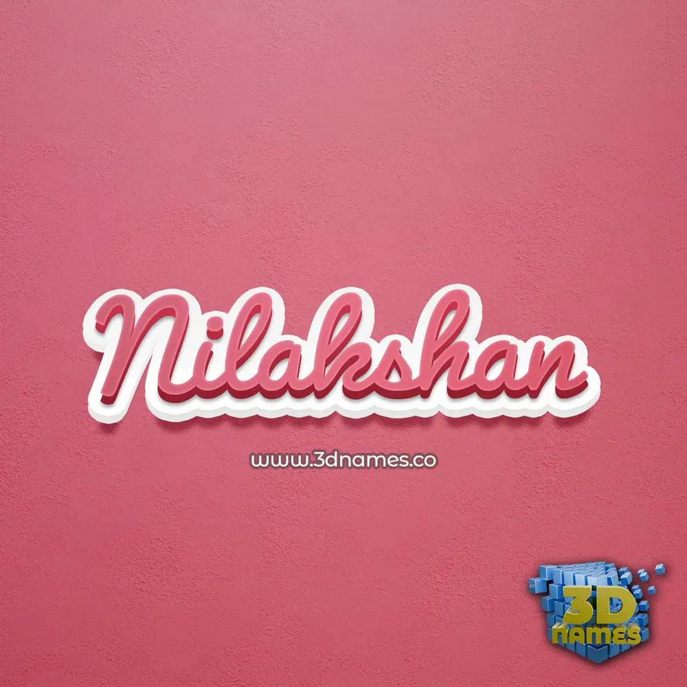 nilakshan in Red Scribble style - 3D name wallpaper