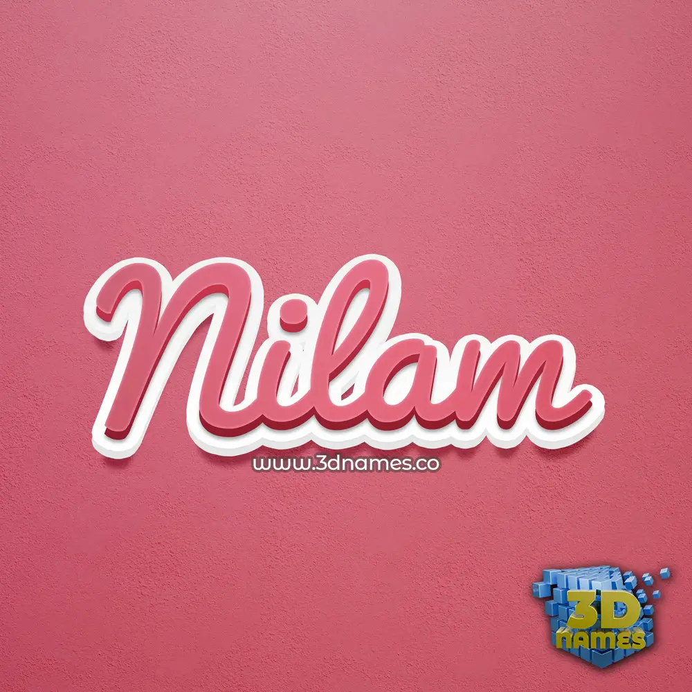 nilam in Red Scribble style - 3D name wallpaper