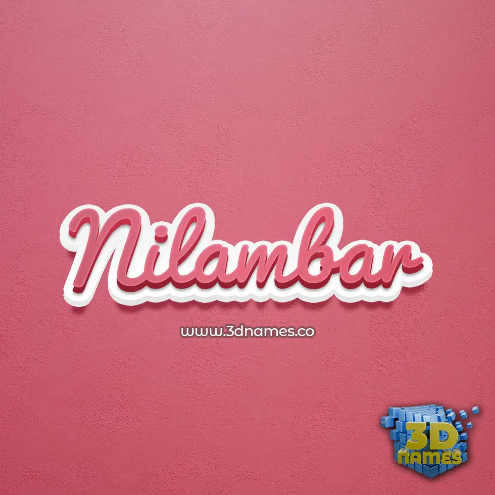 nilambar in Red Scribble style - 3D name wallpaper