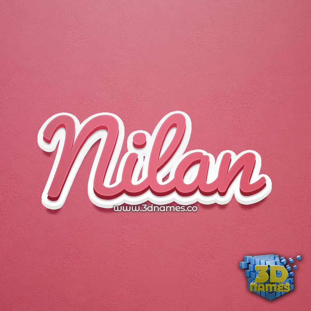nilan in Red Scribble style - 3D name wallpaper