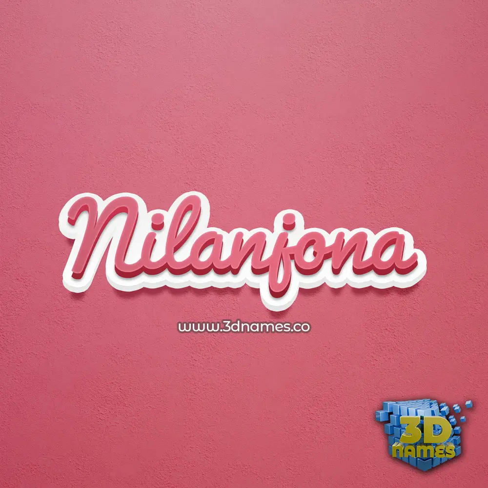 nilanjona in Red Scribble style - 3D name wallpaper