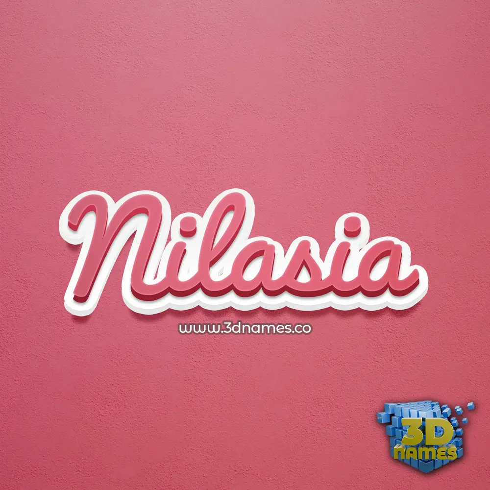 nilasia in Red Scribble style - 3D name wallpaper