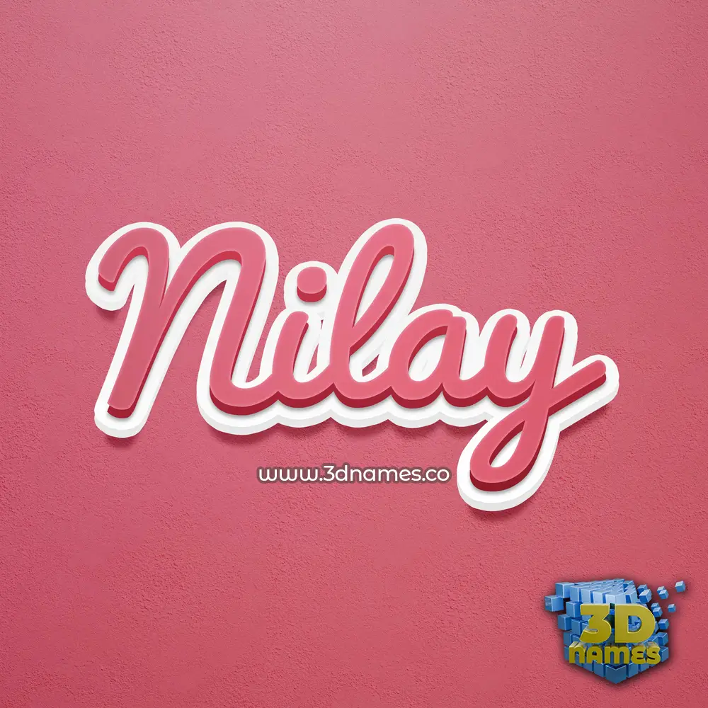 nilay in Red Scribble style - 3D name wallpaper