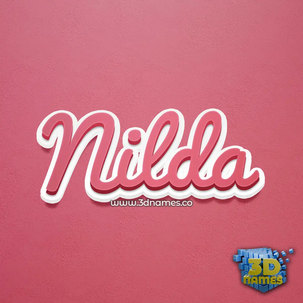 nilda in Red Scribble style - 3D name wallpaper