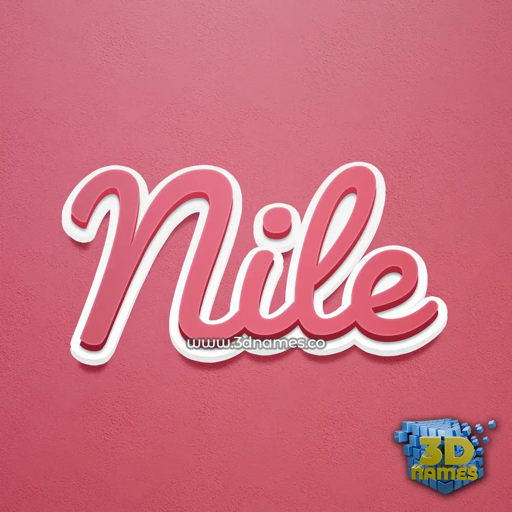 nile in Red Scribble style - 3D name wallpaper