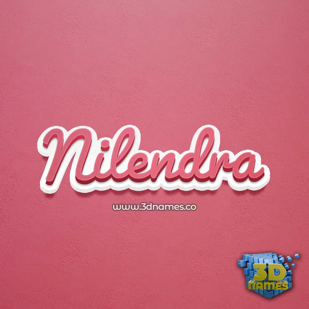 nilendra in Red Scribble style - 3D name wallpaper