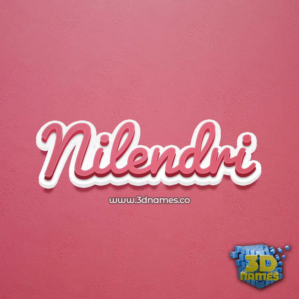nilendri in Red Scribble style - 3D name wallpaper