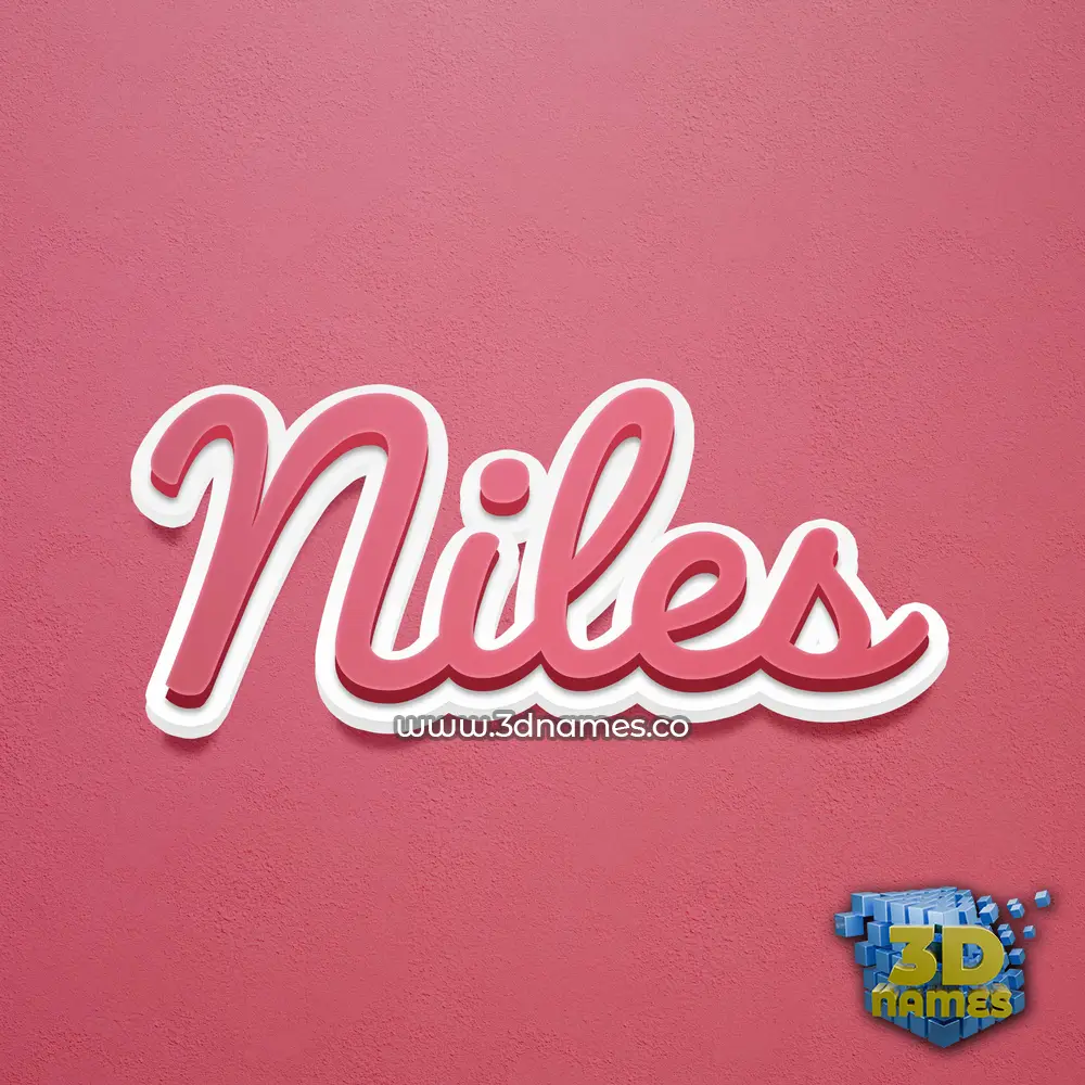 niles in Red Scribble style - 3D name wallpaper