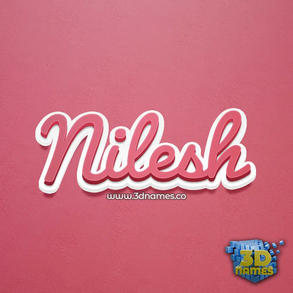 nilesh in Red Scribble style - 3D name wallpaper