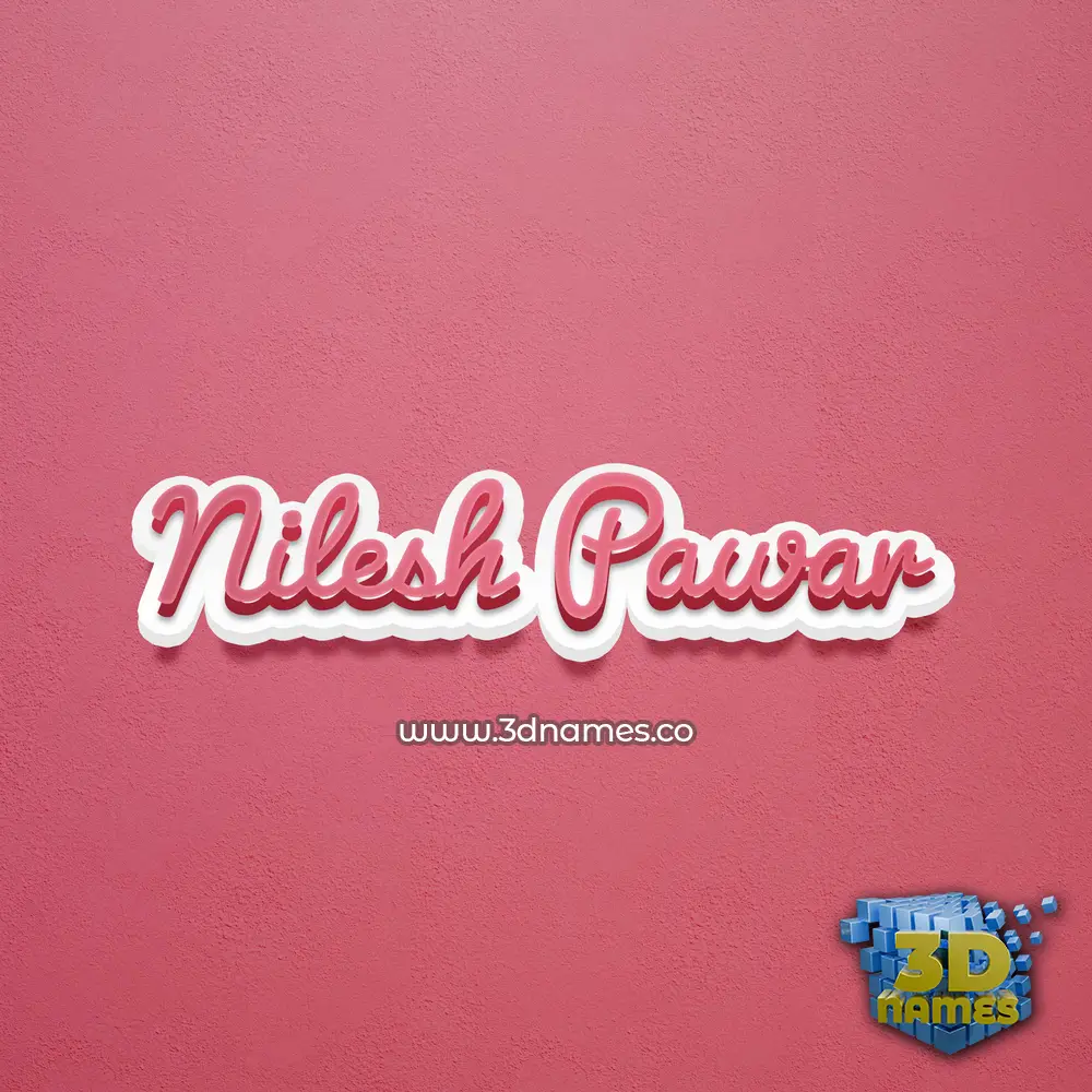 nilesh pawar in Red Scribble style - 3D name wallpaper