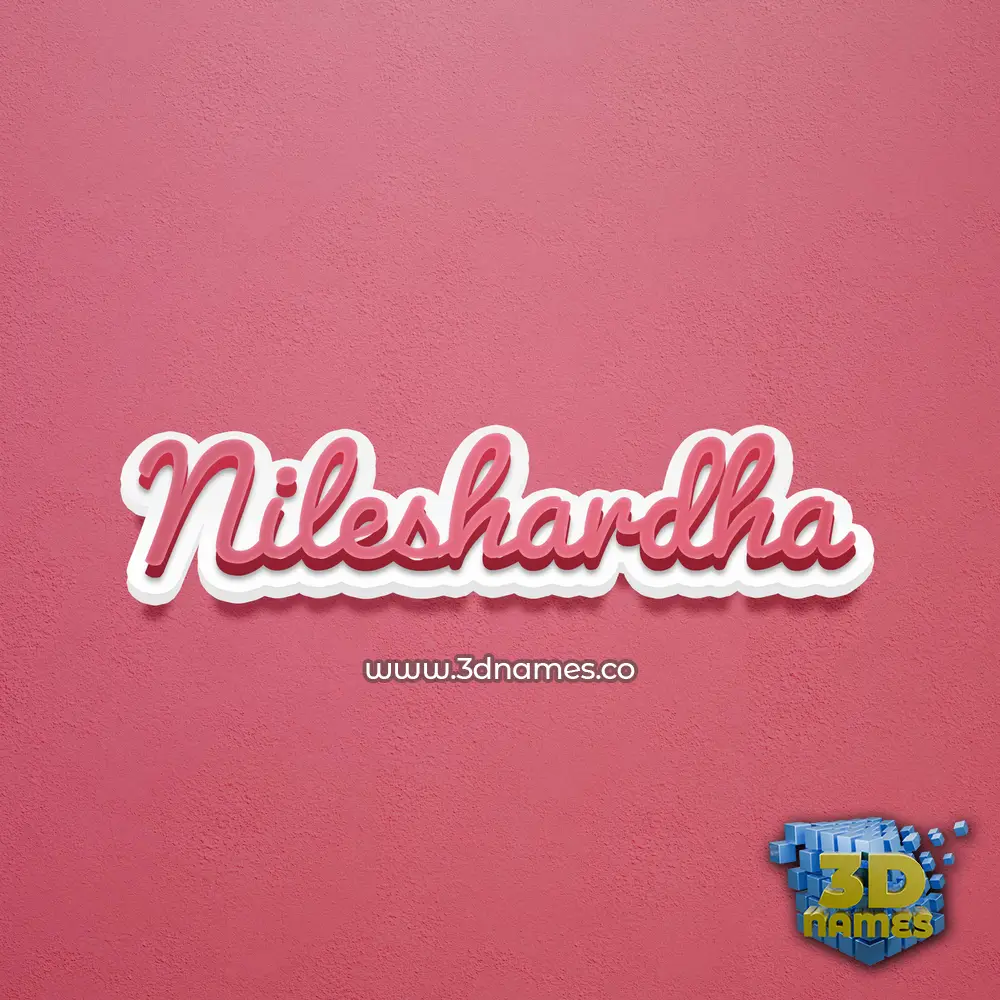 nileshardha in Red Scribble style - 3D name wallpaper