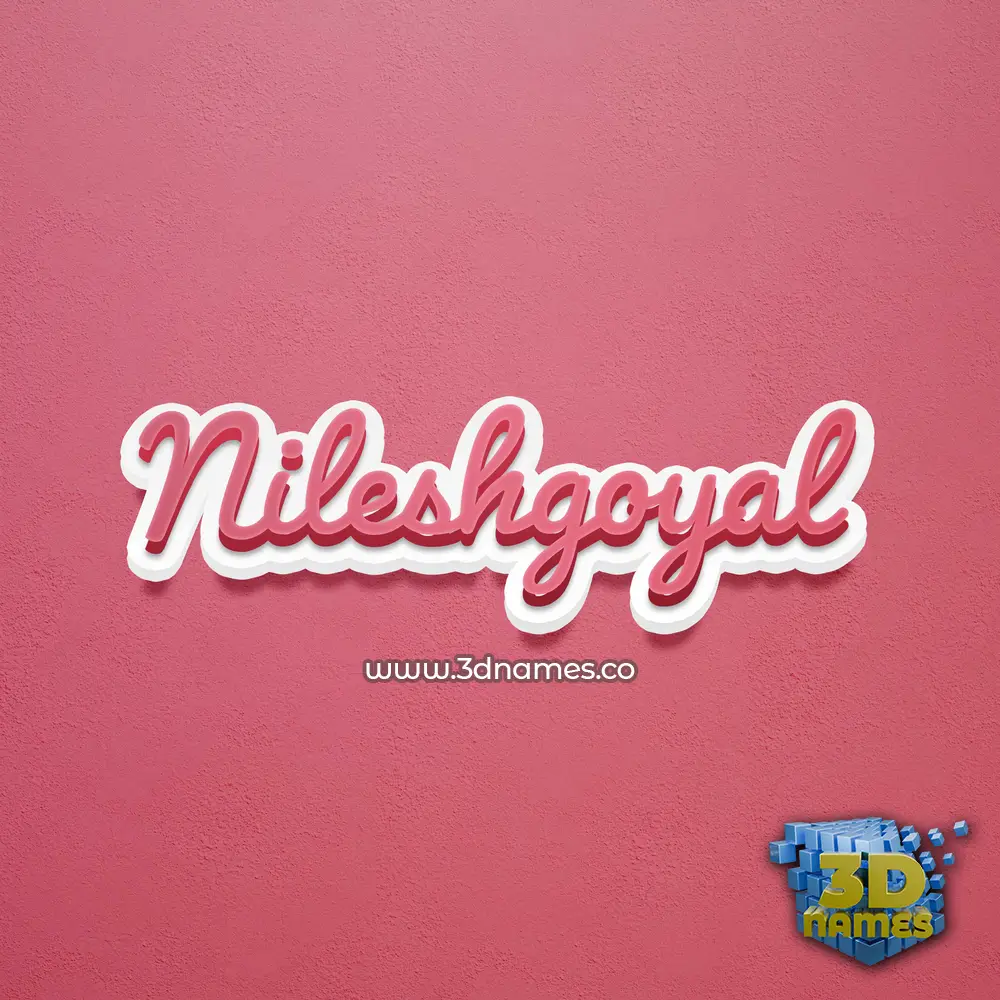 nileshgoyal in Red Scribble style - 3D name wallpaper